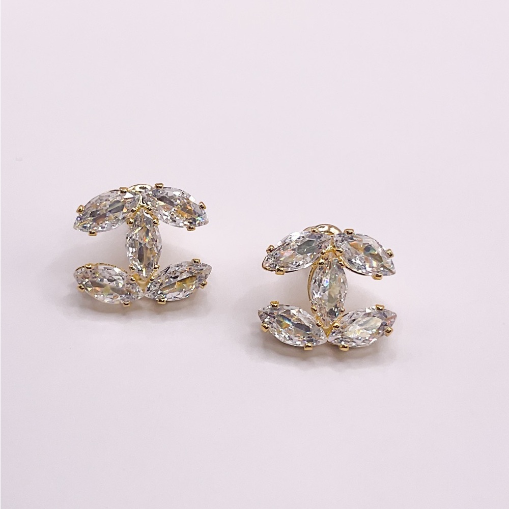 Elegant Gold and Silver Crystal Earrings